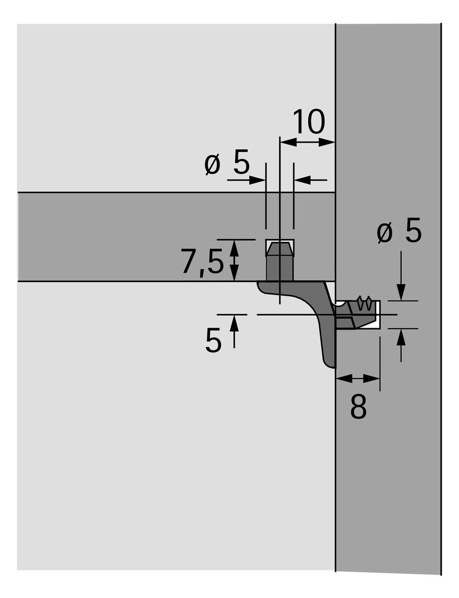 HETTICH Bodenträger Sekura 1.1 Ø 5 mm