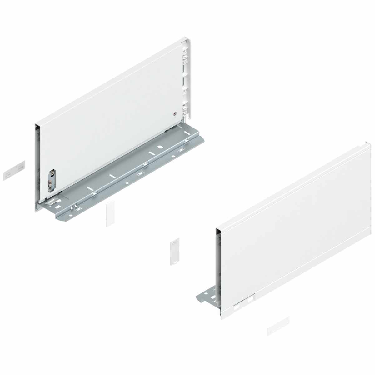 LEGRABOX Zarge, Höhe C (177 mm), NL=350 mm, links/rechts, für LEGRABOX pure, seidenweiß matt