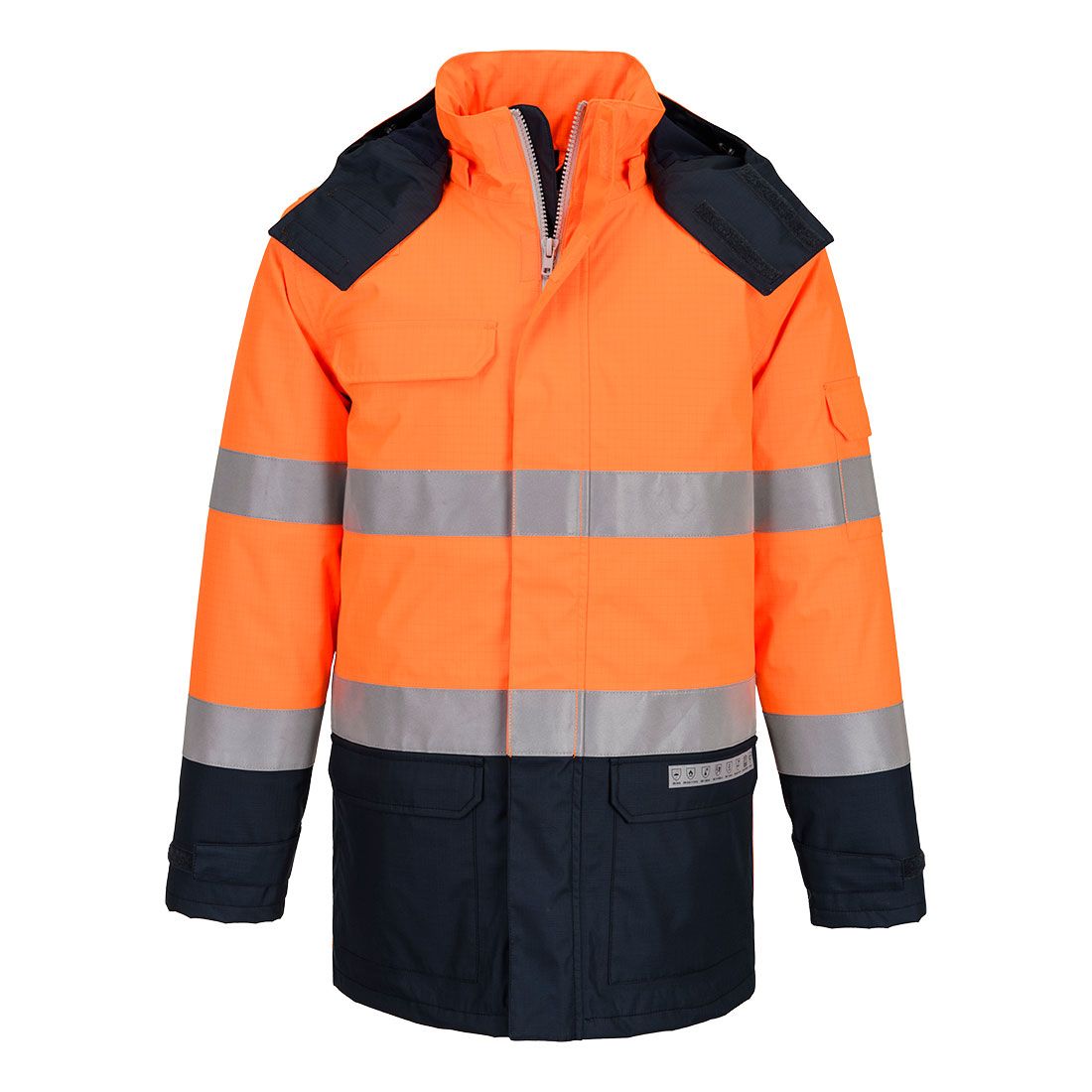 Portwest Bizflame Warnschutz-Regenjacke, Orange, Gr. 2XL