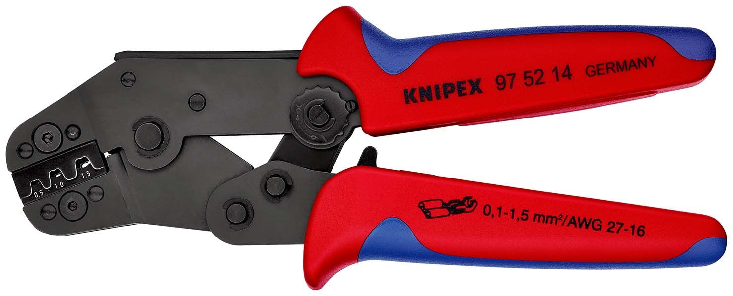 KNIPEX Crimpzange kurze Bauform mit Mehrkomponenten-Hüllen