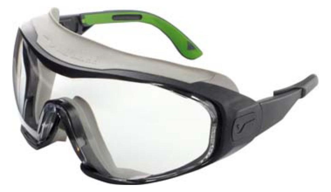 Bügel-Schutzbrille, grau/grün
