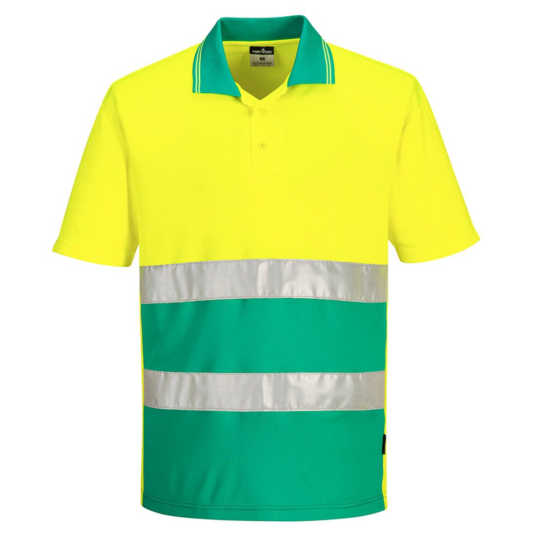 Portwest S175 Warnschutz-Polo-Shirt, Gelb/Türkis, Gr. S