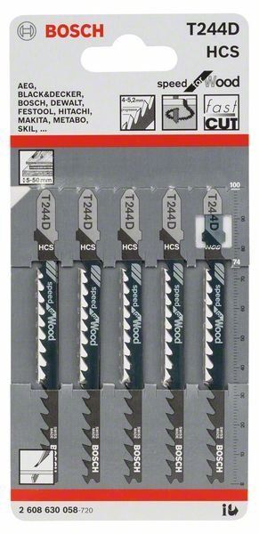Bosch Stichsägeblatt T 244 D Speed for Wood