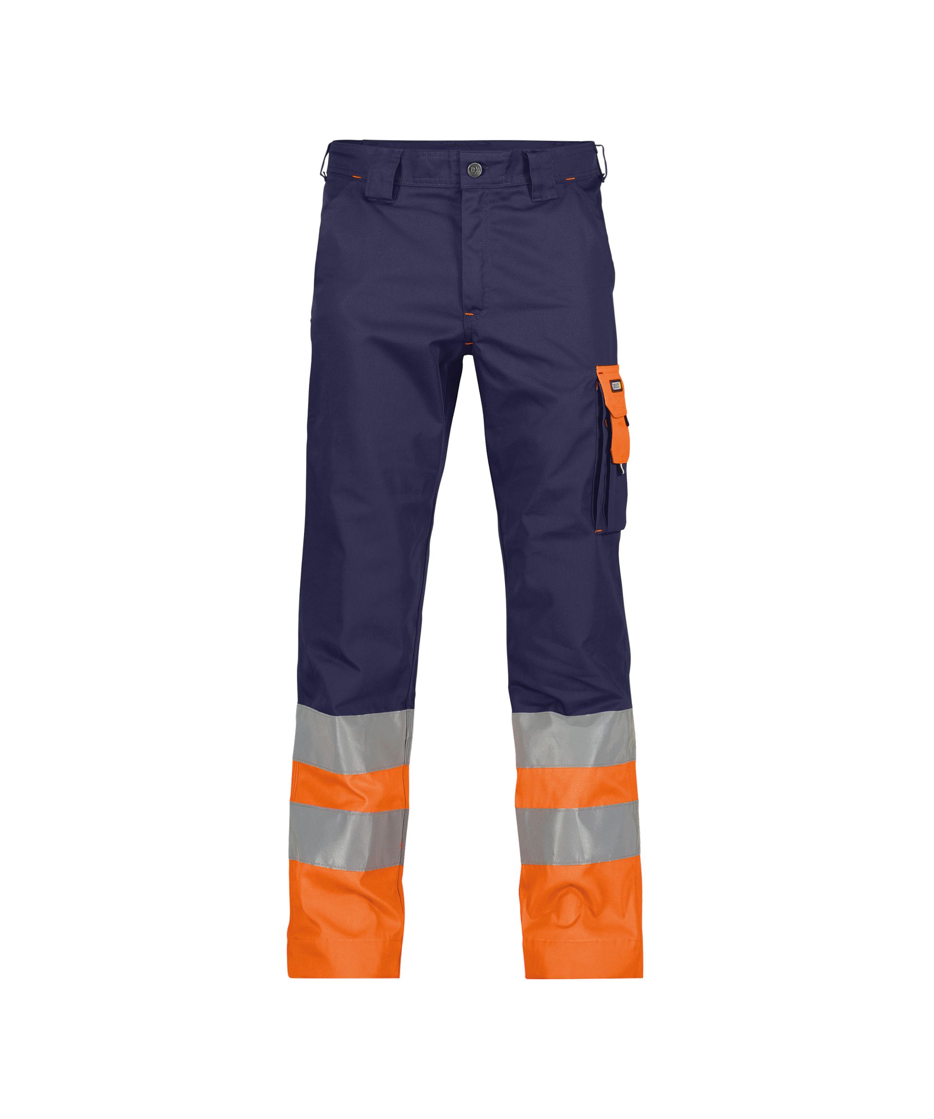 DASSY Omaha Warnschutz-Arbeitshose, Dunkelblau/Neonorange, Gr. 42, 300 g/m²