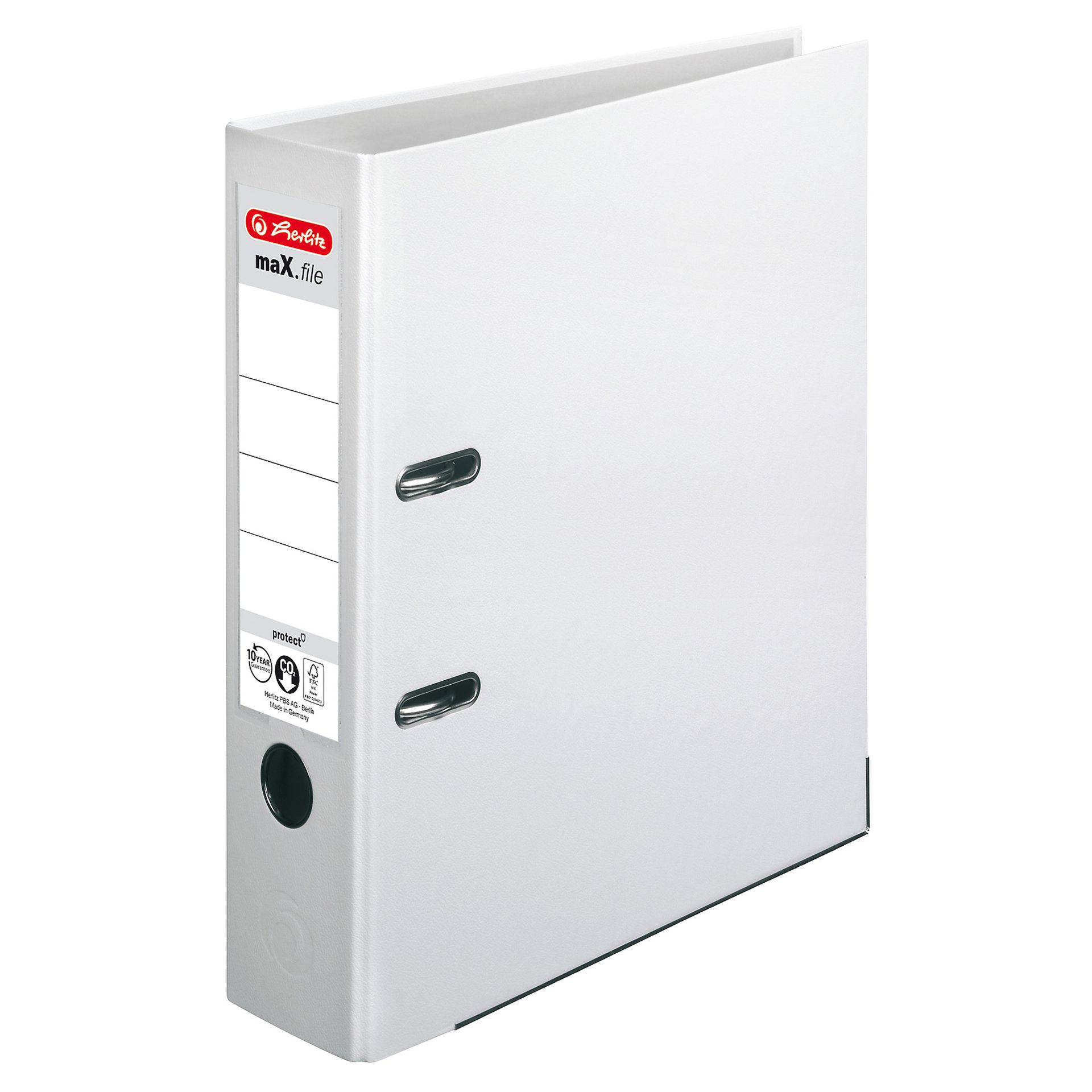 Ordner maX.file protect DIN A4 80mm PP weiß