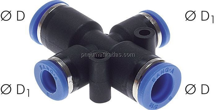 Kreuz-Steckanschluss 8mm-6mm, IQS-Standard