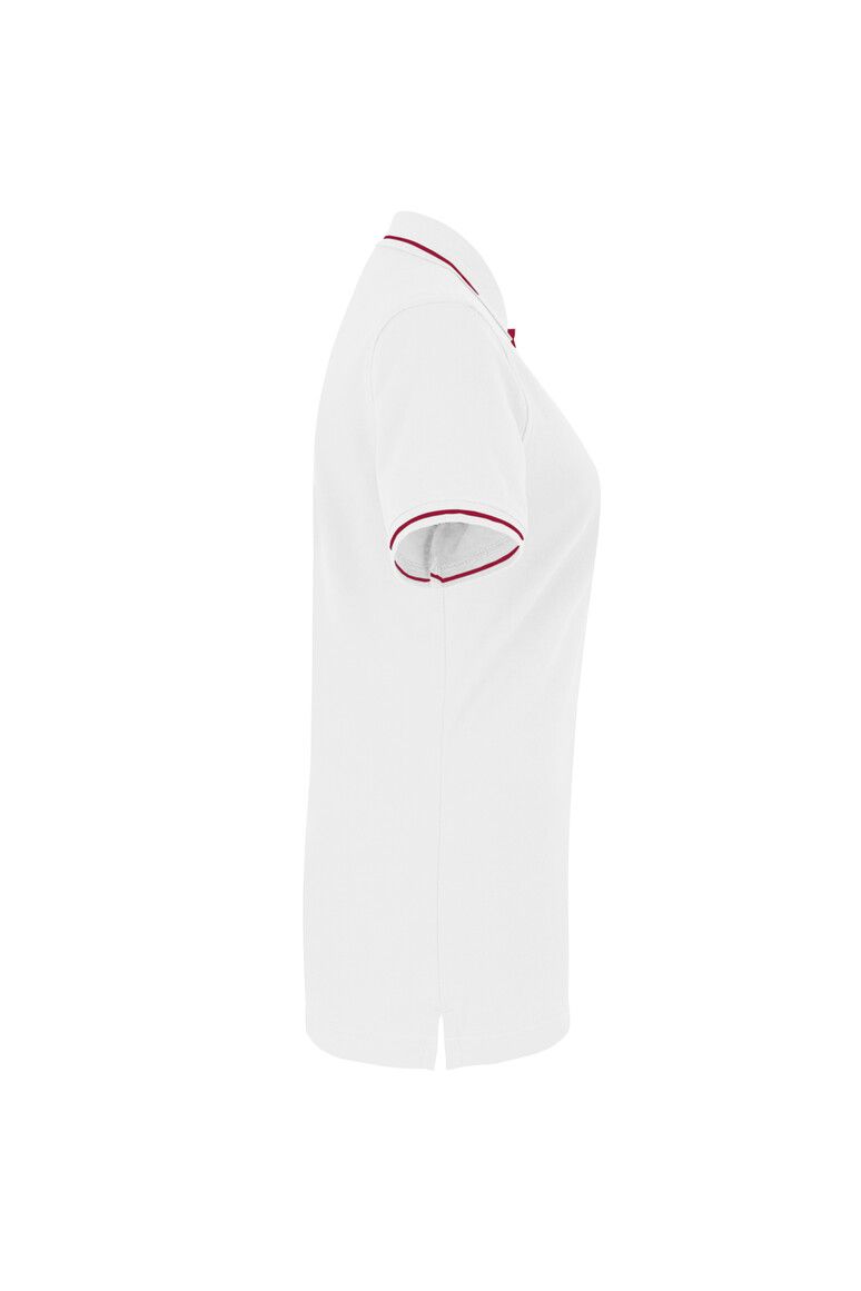 HAKRO Damen Poloshirt Casual weiß/rot, XS