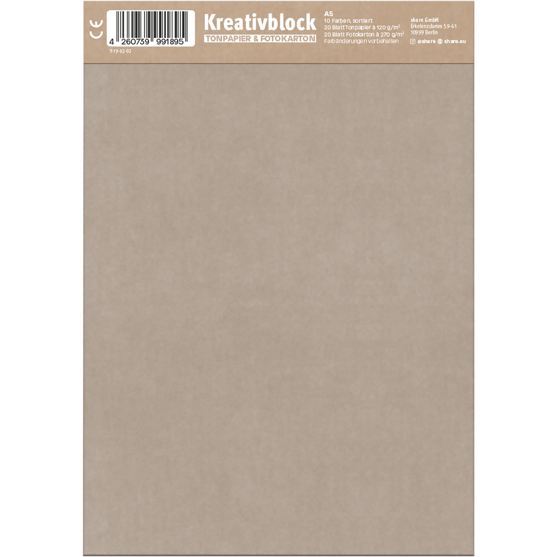 Bastelblock sort A5 40Bl