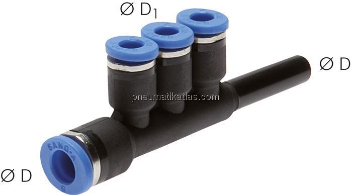 Steckanschluss-Mehrfachvert. 6mm-4mm, IQS-Standard