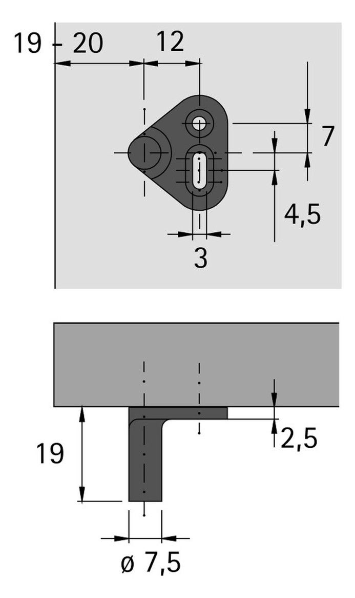 HETTICH Set Zylinder-Drehstangenschloss 25mm Z23