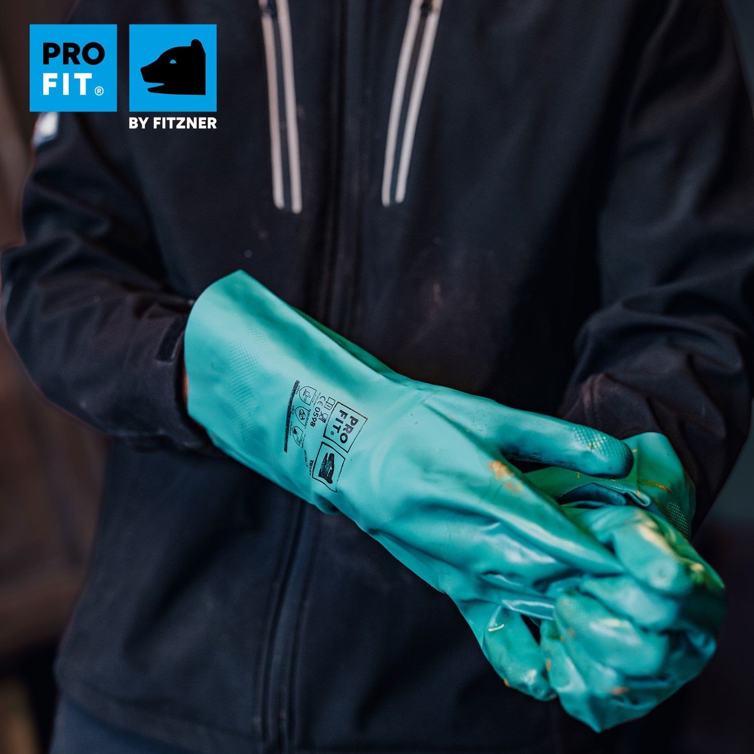 Nitril Chemikalienschutzhandschuhe"Trivex", 33 cm, grün 10