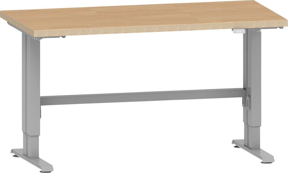 Arbeitstisch Duo Pro Modultiefe 725, elek. Multiplex, RAL 9006-M B1530xT800xH750-1250mm