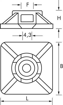 Schraubsockel für Kabelbinder (3,6mm)