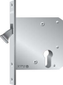 KFV Schiebetürschloss 55 F20 altsilber lack. GE1356 1620 PZ