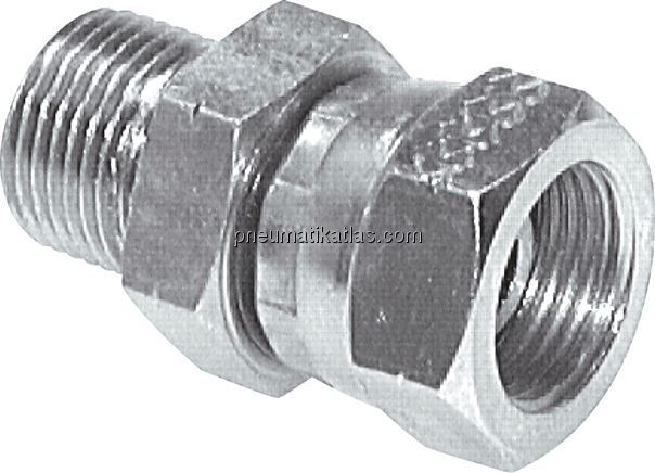 Einstellb. Einschraubverschr. 60°Keg.(G 1/8")-G 1/8"(AG)