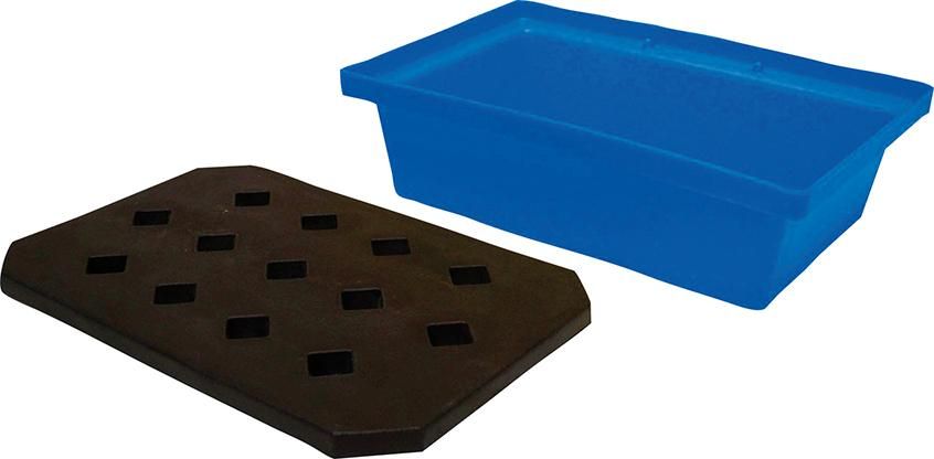PE-Auffangwanne mit Rost für Kleingebinde 59,5x39,5x17cm, 22 Liter