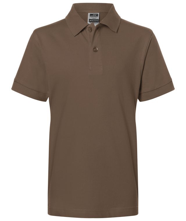 Classic Polo Junior Hochwertiges Polohemd mit Armbündchen braun, Gr. XL