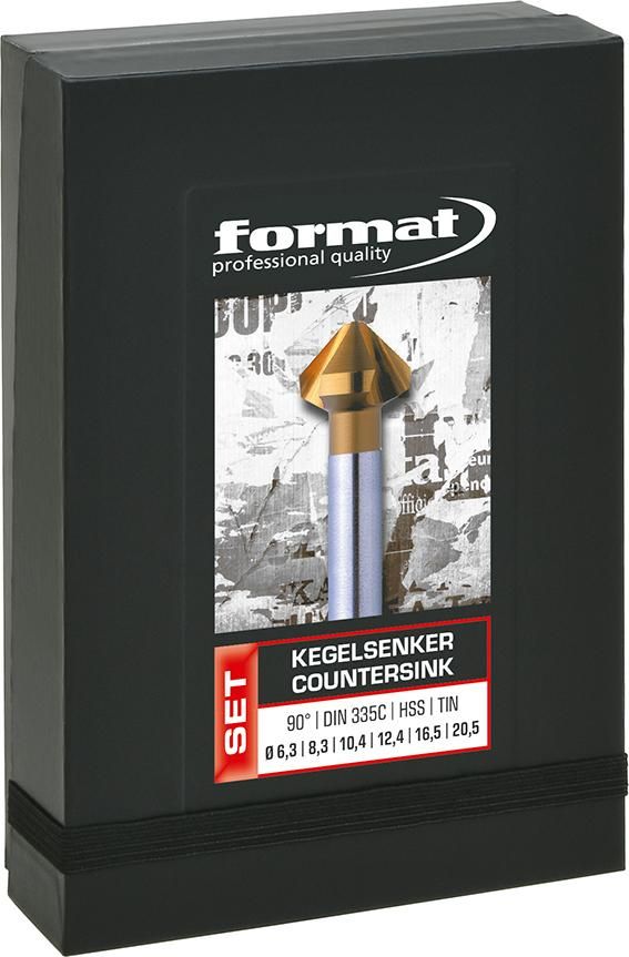 Kegelsenker-Set TiN Form C 90Grad 6,3-20,5mm FORMAT