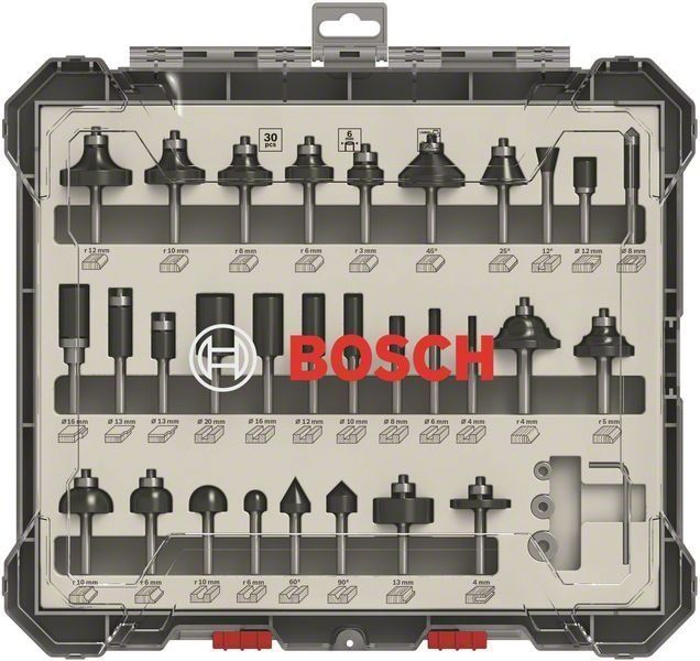 Bosch 30-teiliges Fräser-Set, für Handfräsen