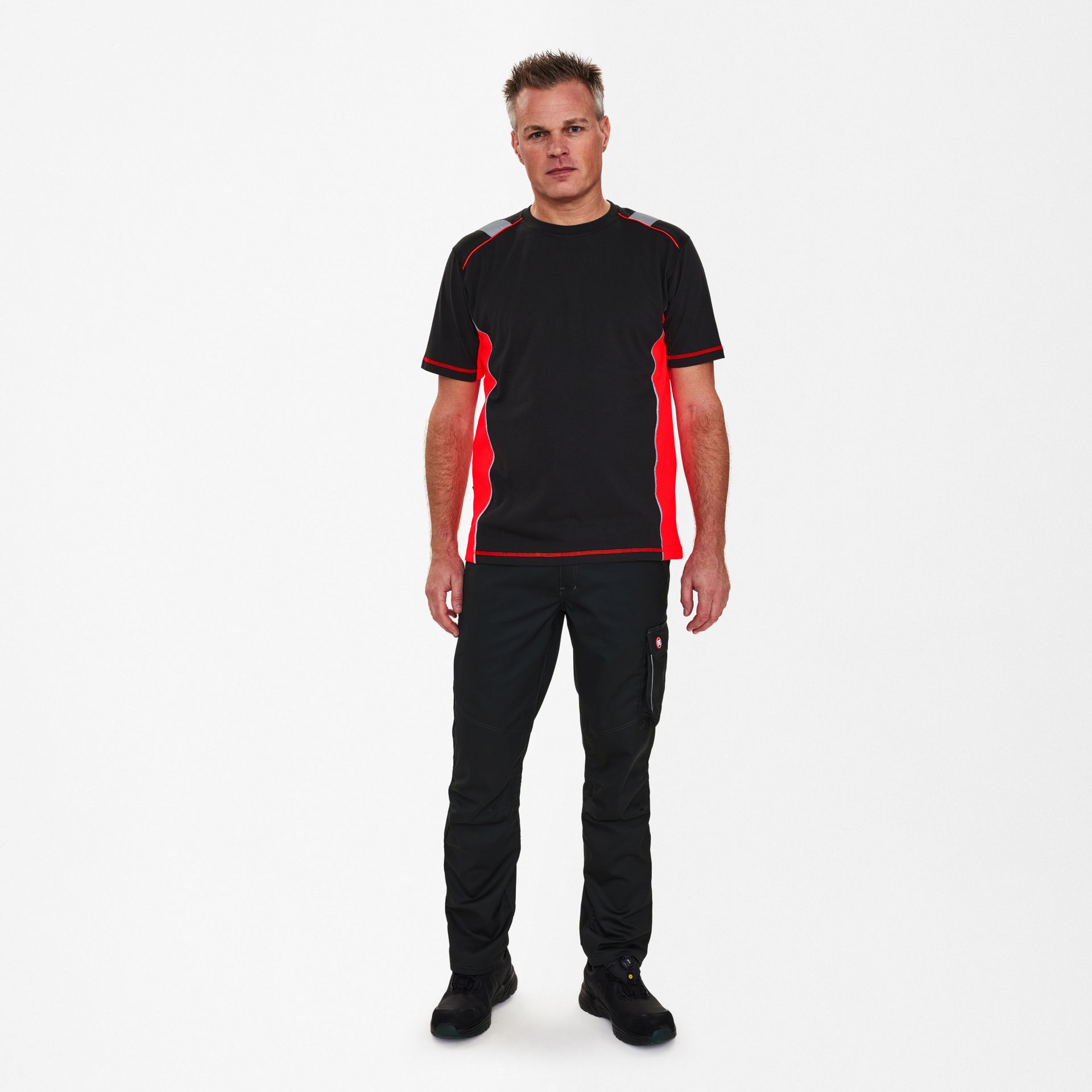 Cargo T-Shirt Schwarz/Rot, Gr. XL