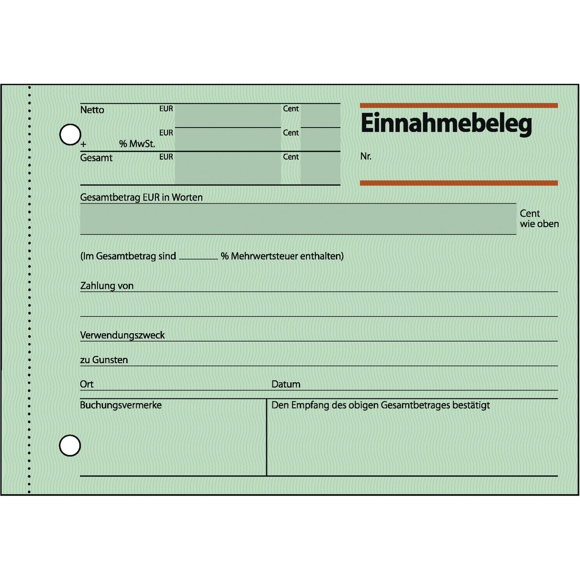 Einnahmebeleg DIN A6 quer 50Blatt