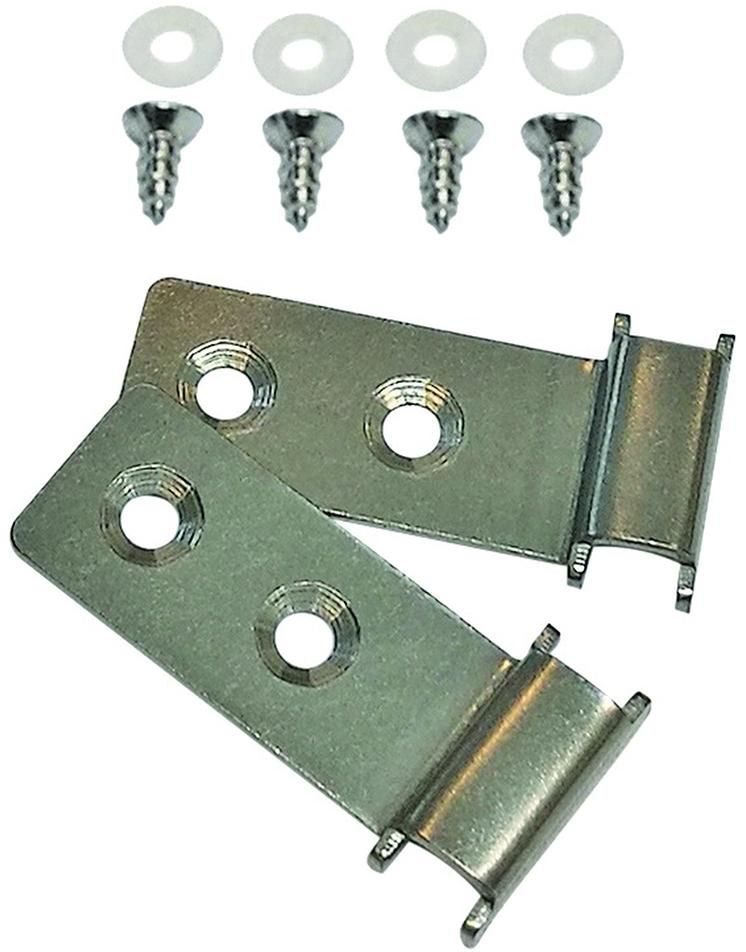 Befestigungsclips silber 2 Alu-Clips inkl. Schrauben für Alu-Abdeckleisten