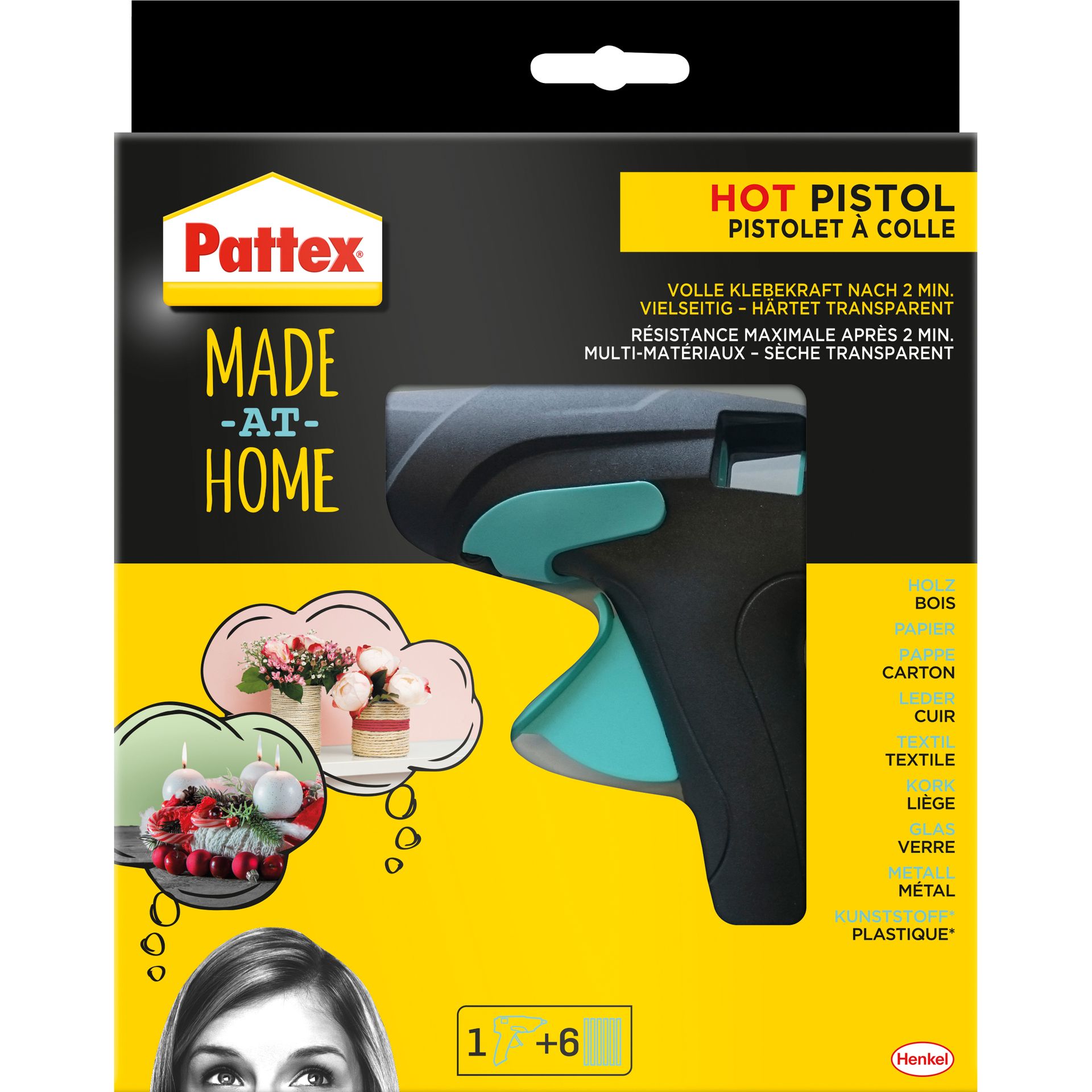 Heißklebepistole HOT PISTOL  +6x20g Heißklebesticks