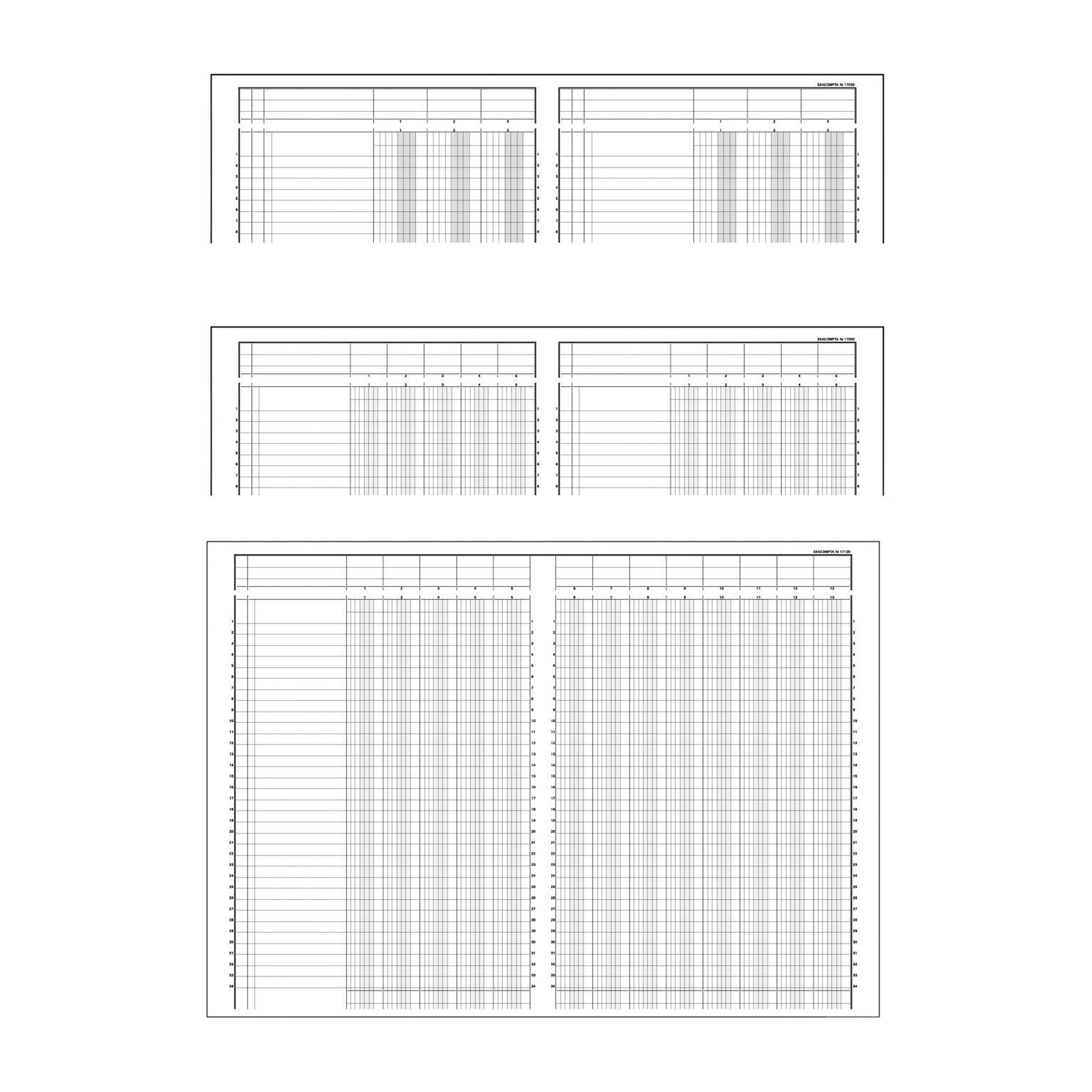 Kolonnenbuch DIN A4 10Spalten/2Seiten 40Blatt