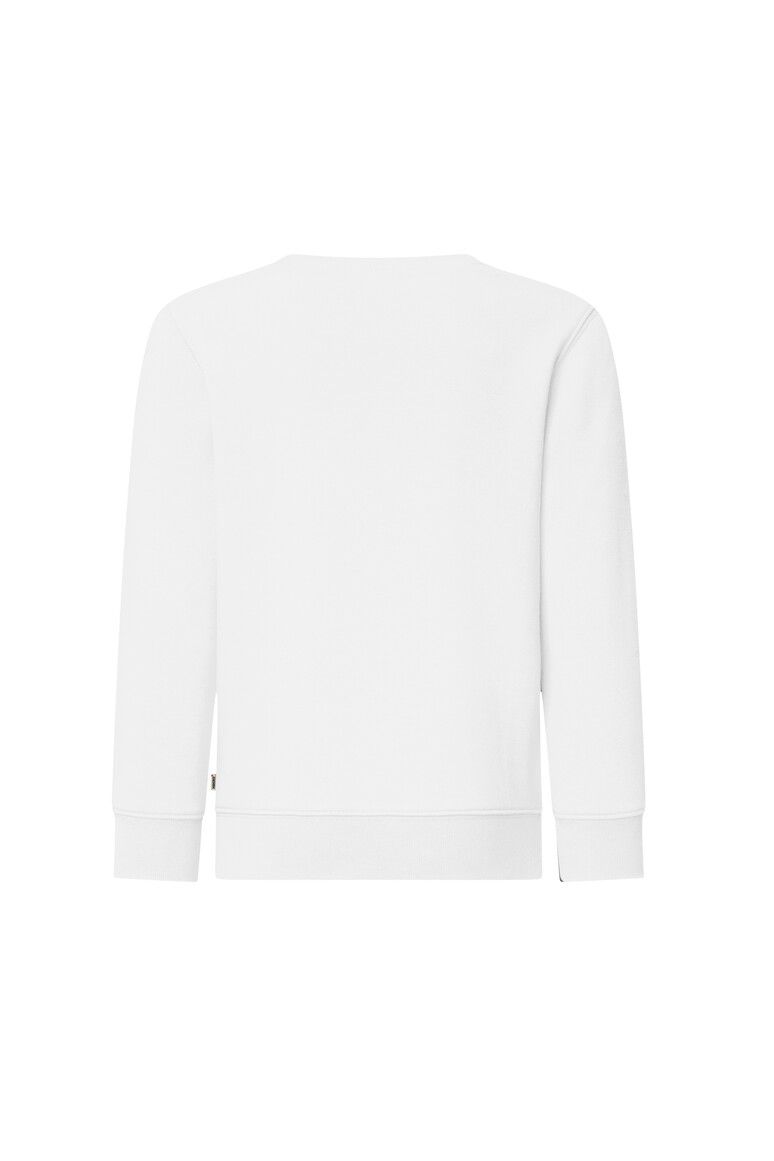 HAKRO Kinder Sweatshirt Bio-Baumwolle weiß, 110/116