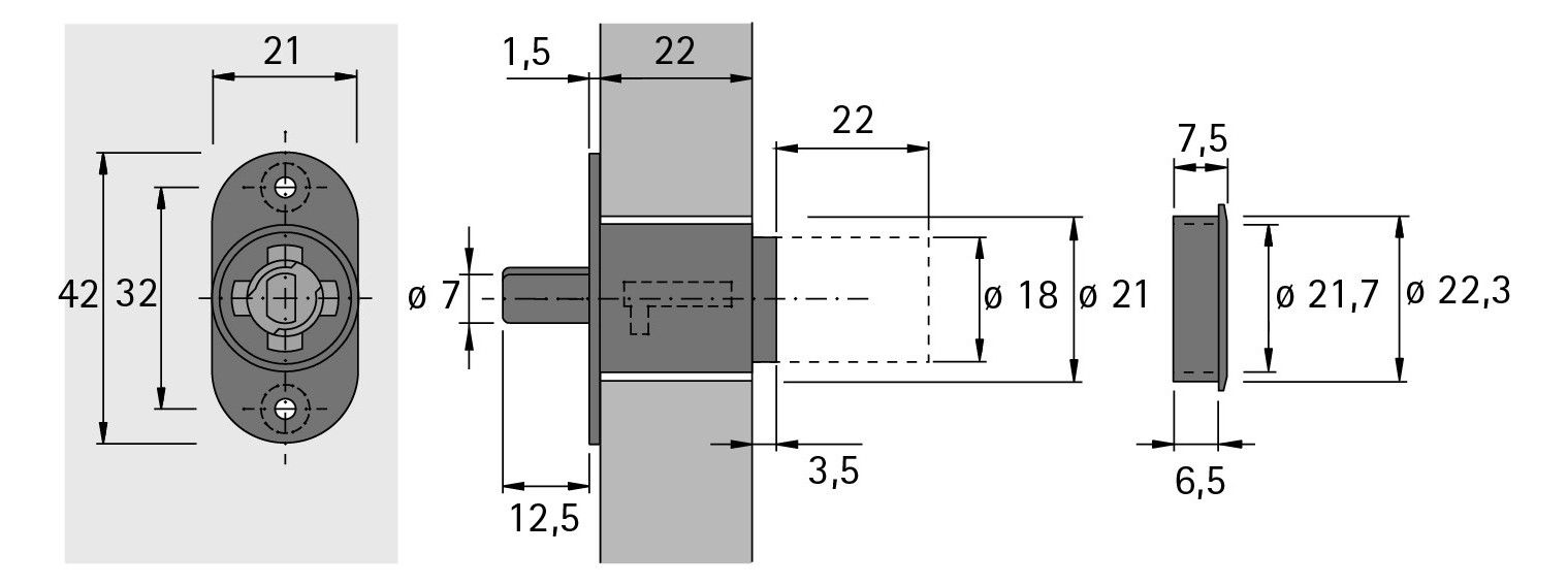 HETTICH Zylinderdruckschloss Z23