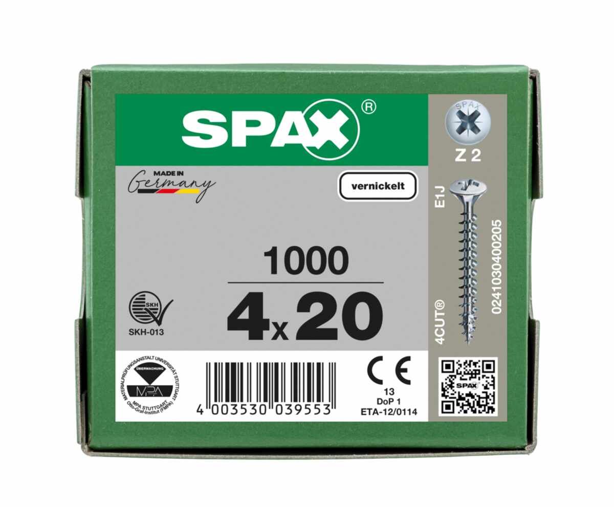 Spax/Schrauben Liko/Ni 4,0X20 Vpe1000