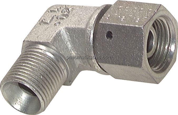 90°-Einschraubwinkel, 60°-Kegel, G 1/8", Stahl verzinkt