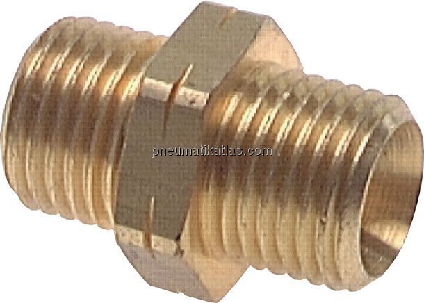 Doppelnippel G 1/4"-G 1/4" LH, Messing