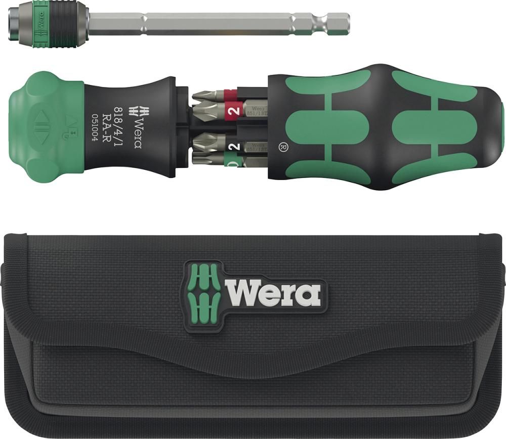 WERA Bit-Magazinhandhalter 1/4" Kraftform Kompakt 20RA-R 6-teilig in Tasche