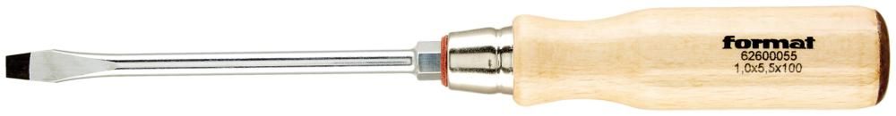 Schraubendreher mit Holzheft Schlitz 3,5x0,6x75mm FORMAT