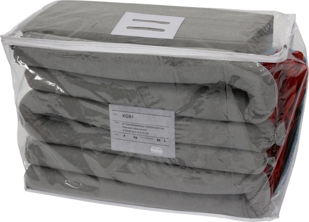 Notfallset, Tasche, Inh. grau, Aufnahme 50L PP-Bindevlies hohe Aufnahmekapazität