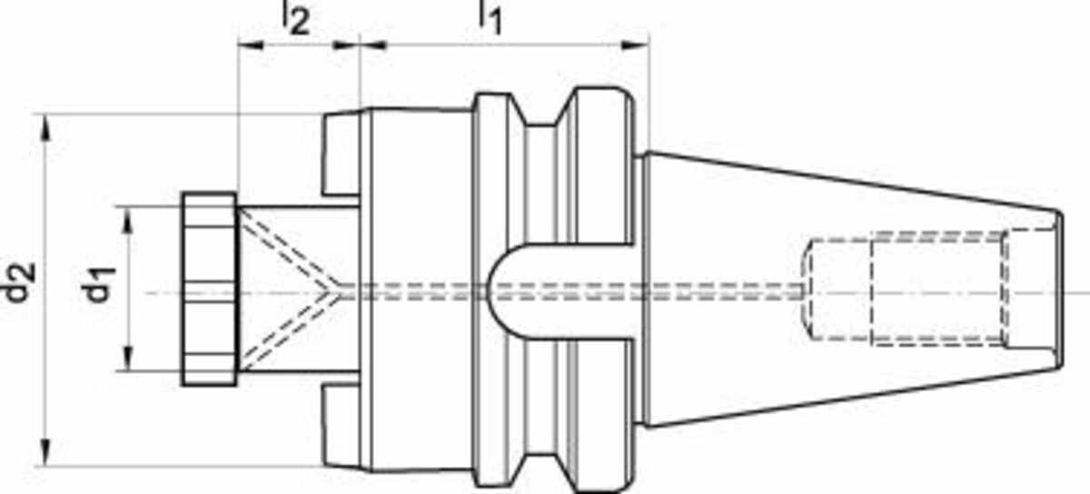 Aufsteckfräserdorn JISB6339AD kurz BT40- 22 mm x40 FORTIS