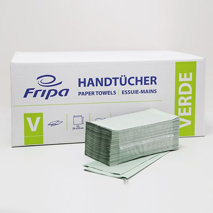 Fripa - Papierhandtücher Verde 1-lagiggrün 25 x 23 cm (20 x 250 Stck.)