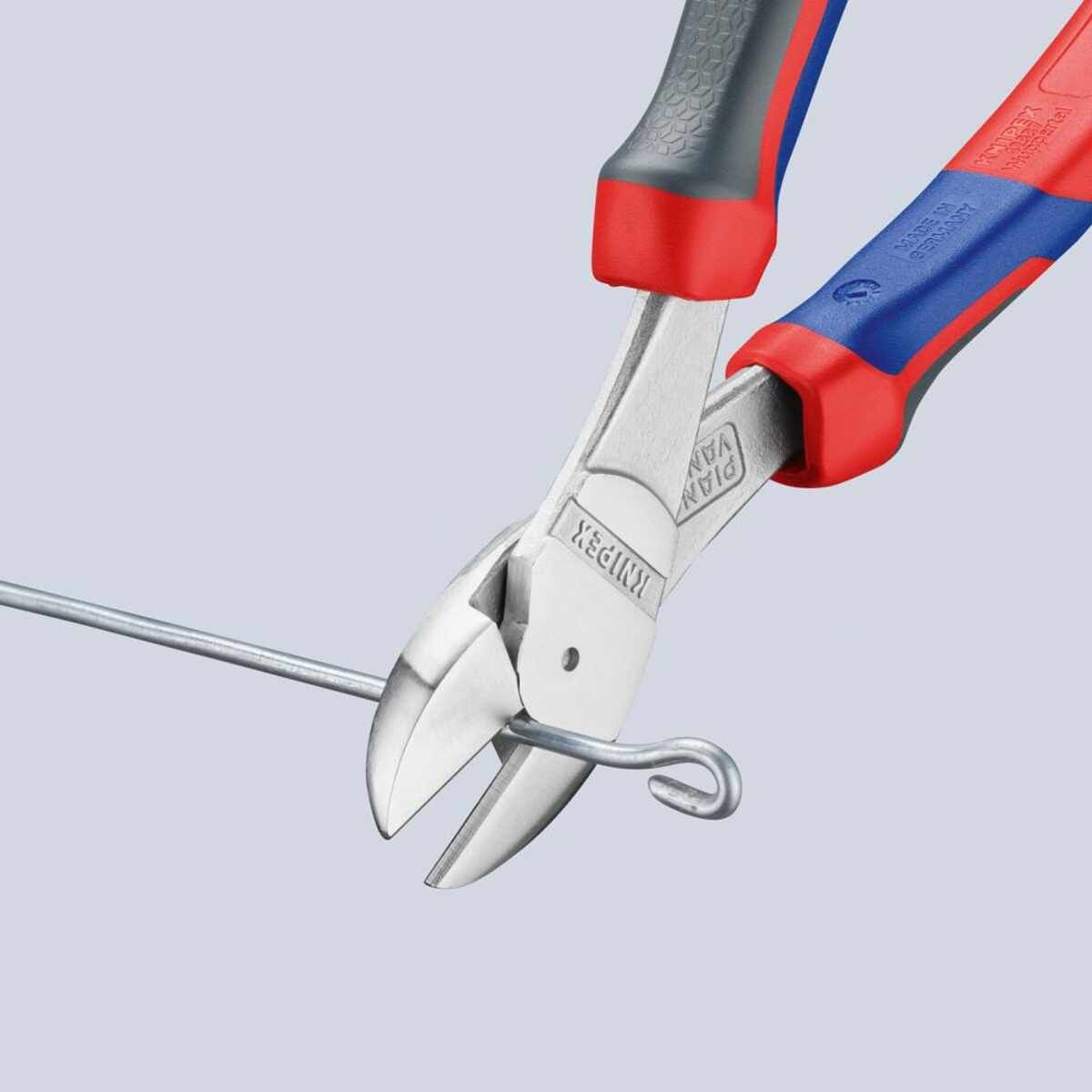 Kraft-Seitenschneider verchromt mit Mehrkomponenten-Griffen 200mm KNIPEX