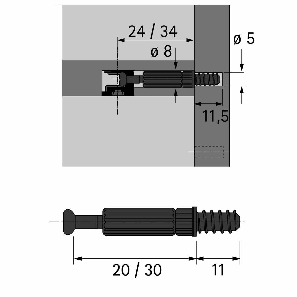 Twister Dübel Euro 5/11X34