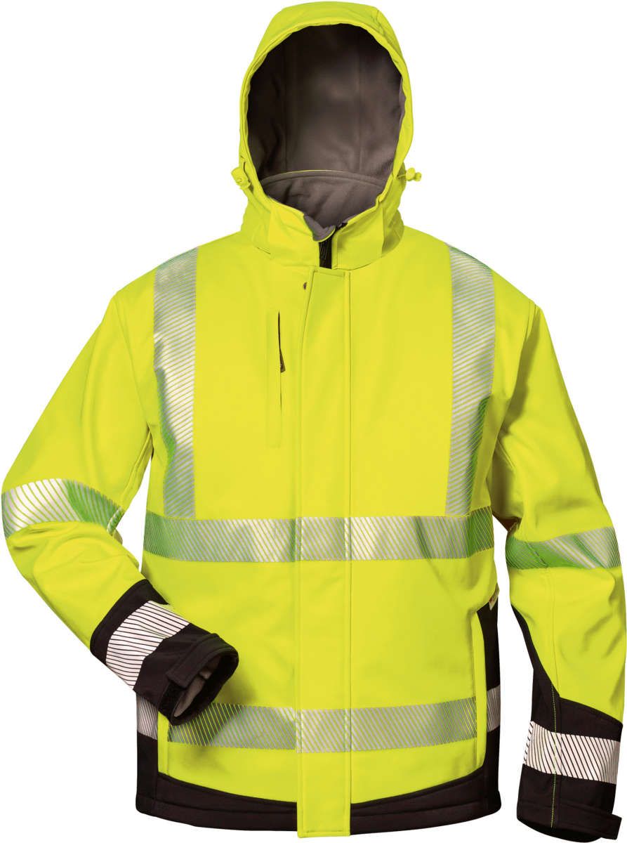 Warnjacke Melvin,Softsh. Gr.S, gelb/schwarz