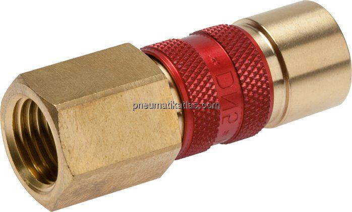 Kupplungsdose (NW5) G 1/8"(IG), rot, Achteck SW10