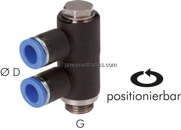 Steck-Mehrfachverteiler, 2-fach G 1/8"-4mm, IQS-Standard