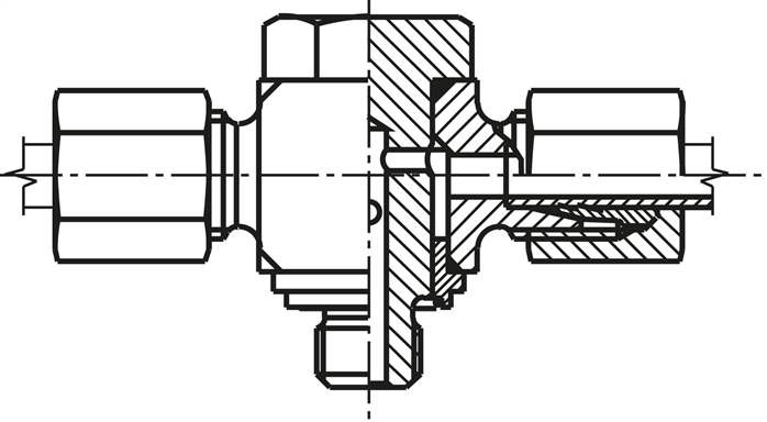 T-Schwenkverschraubung M 10x1-6 L (M12x1,5), Stahl verzinkt