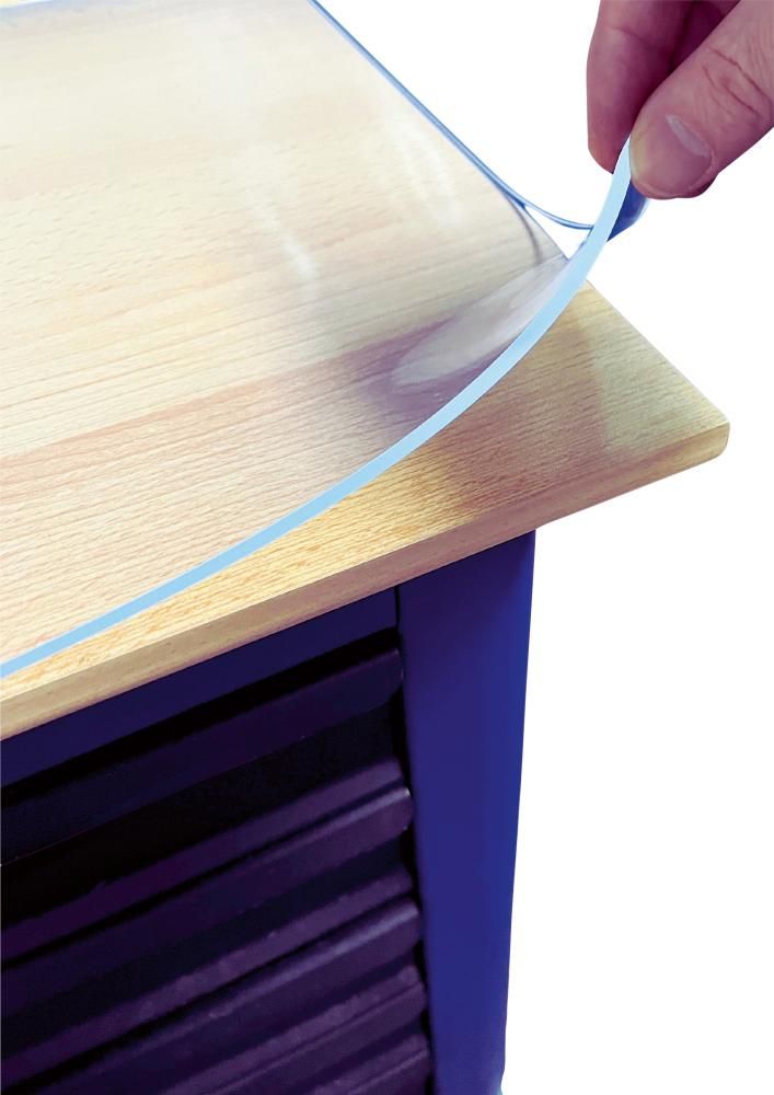 Weich-PVC Auflage B1270xT700xH3mm glasklar-transparent Öl- und Benzinbeständig