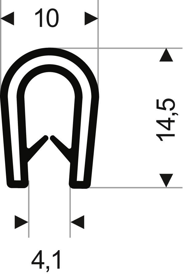 Kantenschutz flexibel rund, hellgrau, 10x14,5mm, Klemmbereich 1,0-4,5mm, 50m FORTIS