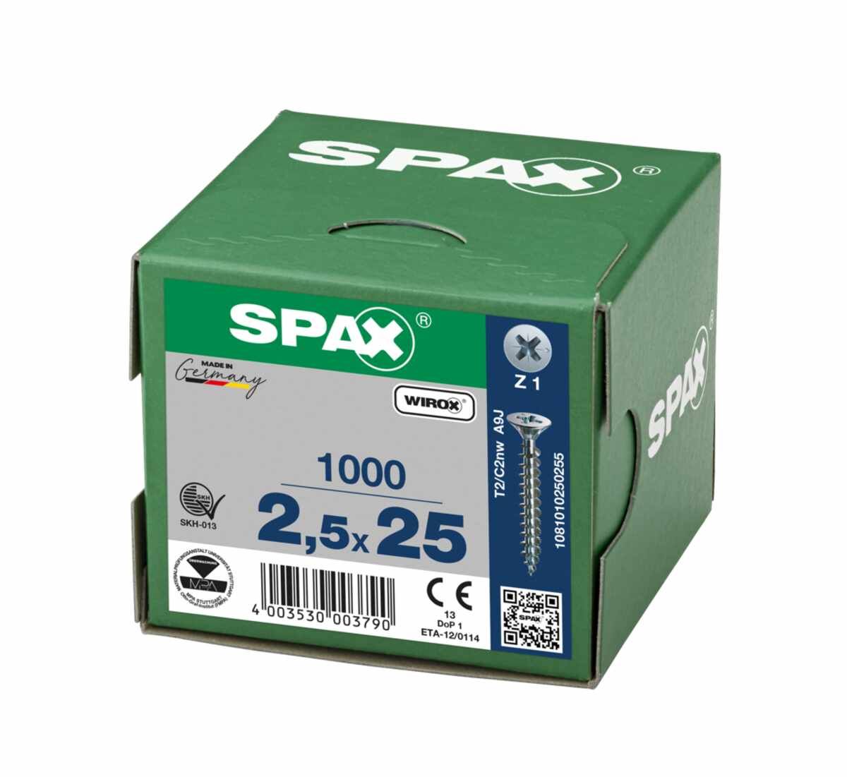 Spax Schrauben Fl/Verz 2,5X25 Ve1000