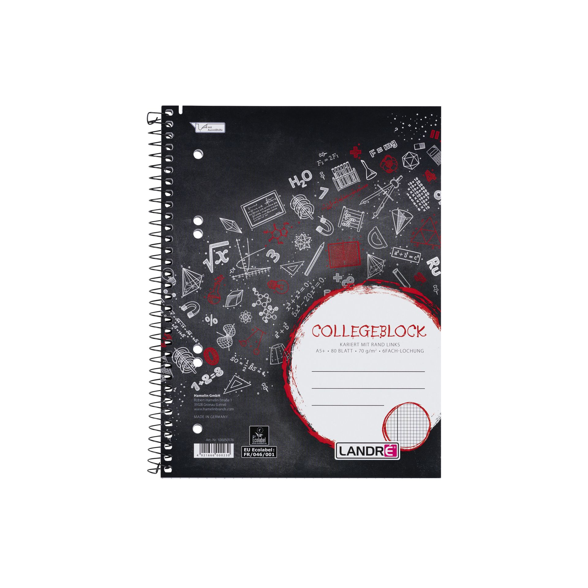 Collegeblock A5+ 70g 80Bl kar