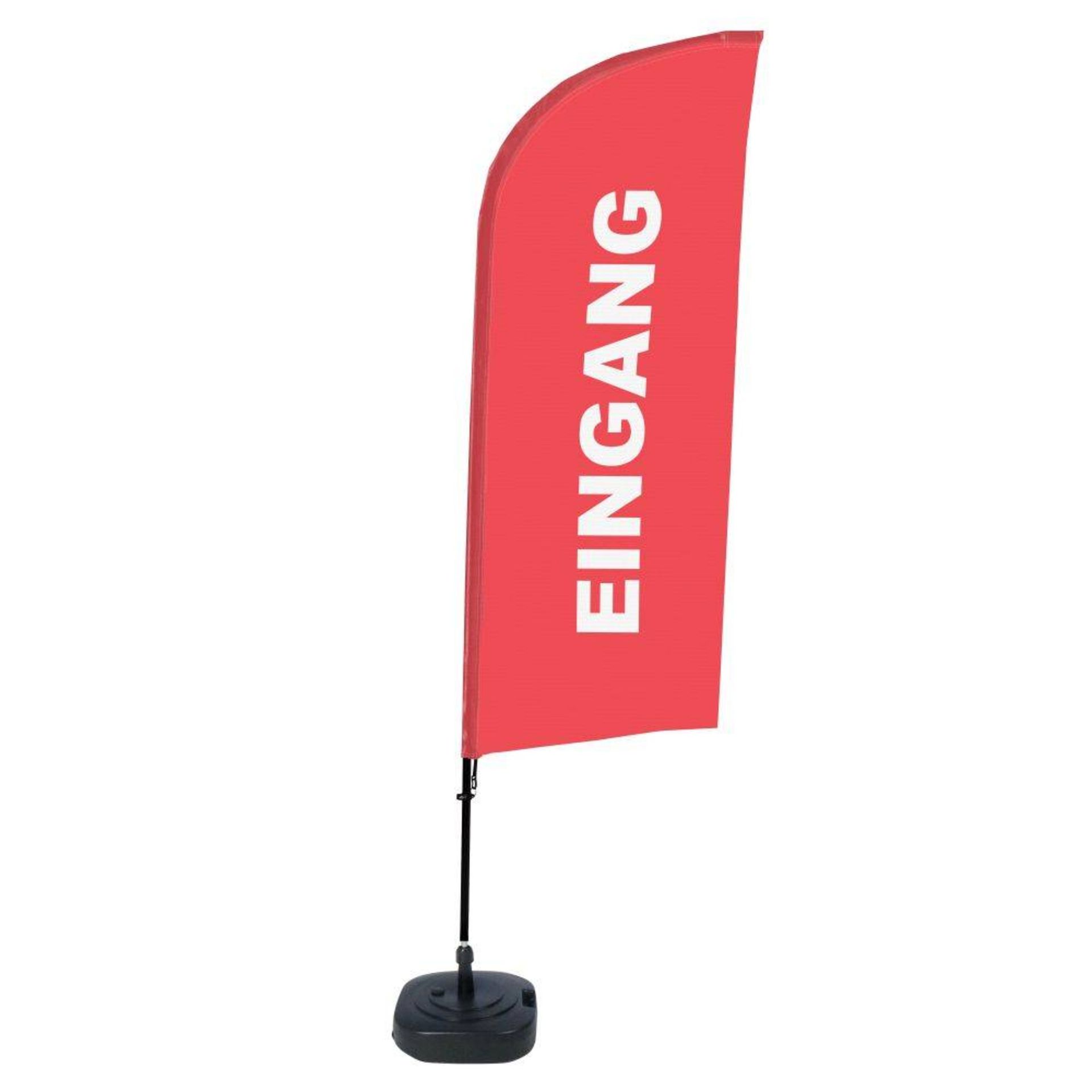 Beachflag Eingang rt deutsch