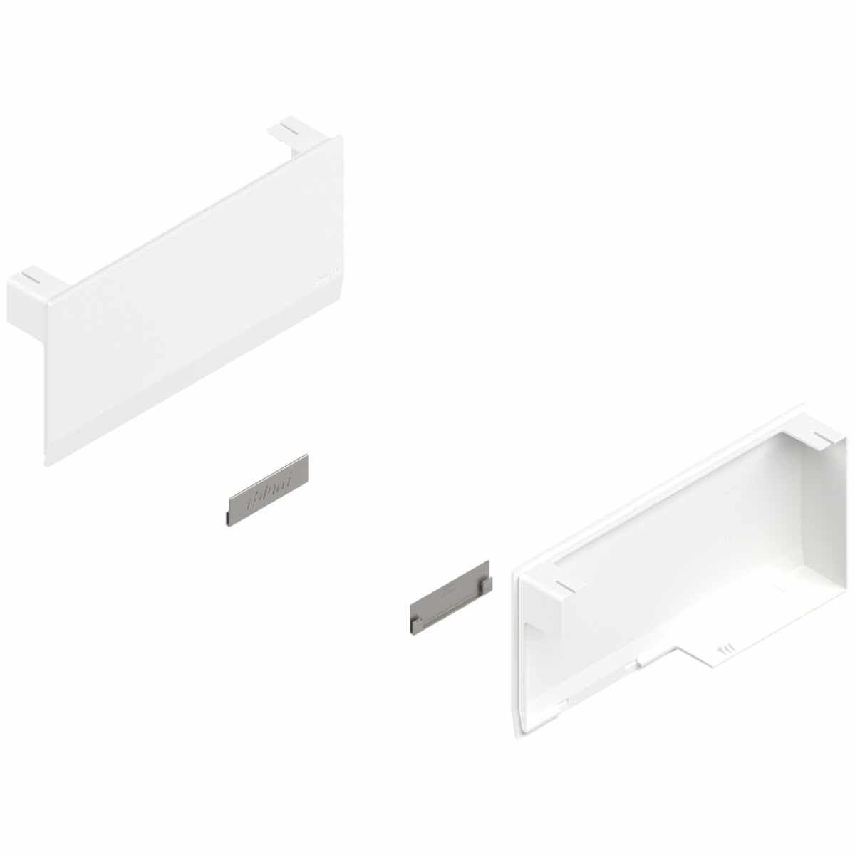 AVENTOS HK top Hochklappe, Kraftspeicher-Abdeckkappe, links/rechts, seidenweiß/inox-g.